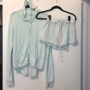 Hoodie and draw string matching shorts